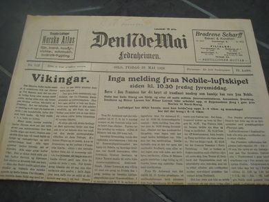 1928 nr 122 Den 17de Mai Nobile luftskibet