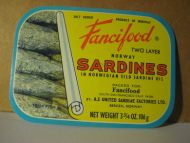 Fancifood, fra UNITED SARDINE FACTORIES LTD, BERGEN. Strøken.