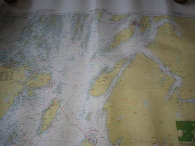 STRAUMØYAN - TJØTTA Originalkart fra Det Norske kartverk pent i glass og ramme Dette er kart nr 14