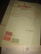 Minde SJOKOLADE - KAKAO & KONFEKTFABRIKK 1 2 1955 med kr 56 40 i stempelmerker