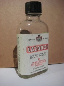 Flaske uten innhold, LAZAROL, 60 tallet.