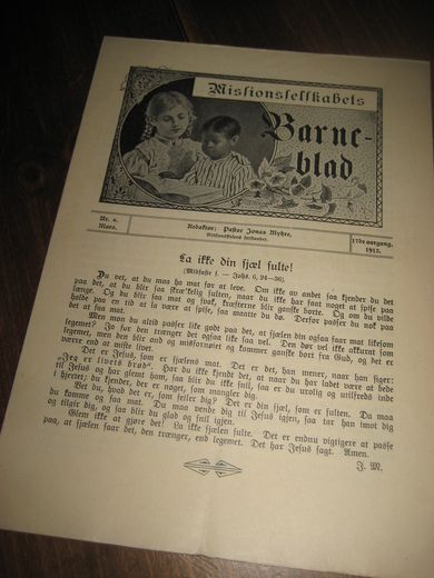 1912 nr 006 Missionsselskabets Barneblad