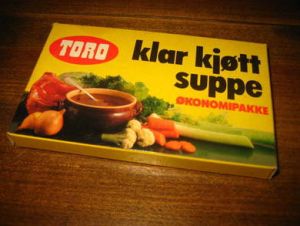 Pakke uten innhold, TORO Klar Kjøttsuppe, 80-90 tallet.