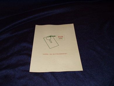 Liten salsbrosjyre for  ROSE HERRE OG GUTTEUNDERTØY fra O.A.DEVOLD, LANGEVÅG  fra mai 1956.