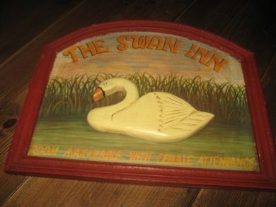 THE SWAN INN Ca 34*28 cm stort med treramme
