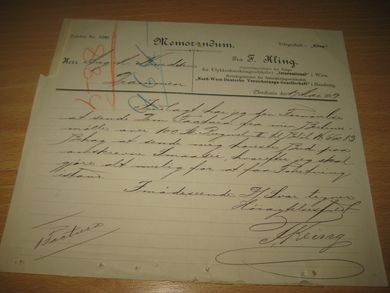 Memorandum fra F. Kling, Christiania, 17. mai 1899.