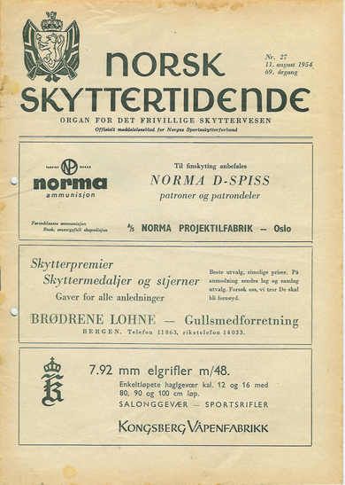 1954,nr 027, NORSK SKYTTERTIDENDE.