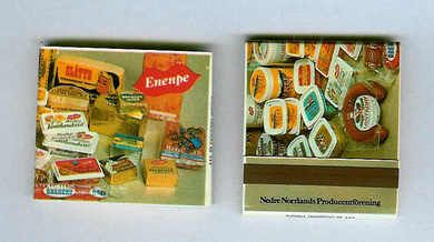 Reklamefyrstikker fra Nedre Norrlands Producentsforrening, 60-70 tallet