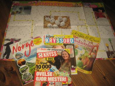 Lot med ubrukte kryssordgreier. 