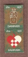 1956, julemerke fra Danmark, ustempla.