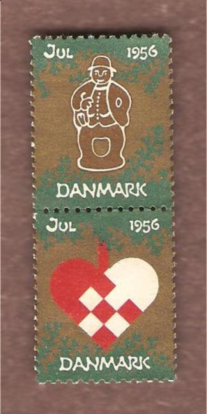 1956, julemerke fra Danmark, ustempla.