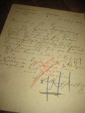 Faktura fra G L Blichfeldt & Co Christiania 1902