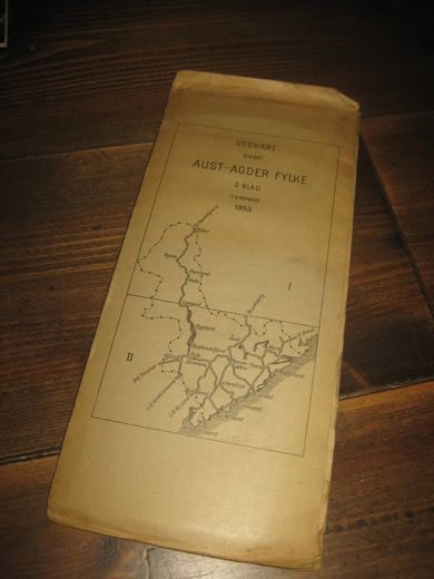 VEGKART over AUST AGDER FYLKE Nordre blad og Søndre blad 1953