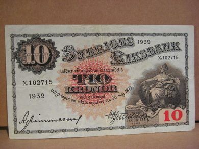 1939 5 KRONOR pen med bretter