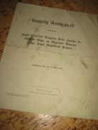 Kongelig Kundgjørelse angaaende Hans Majestet Kongens Reise udenfor de forenede riger…. 1892.