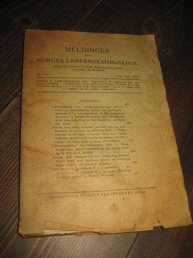 MELDINGER FRA NORGES LANDBRUKSHØGSKOLE. NR 5-6, 1950.