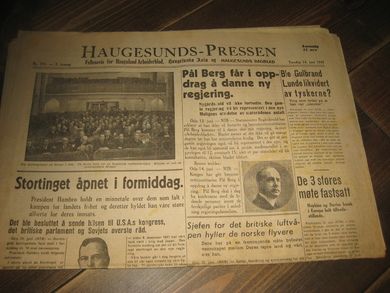 1945 nr 131 HAUGESUNDS AVIS 3 årgang