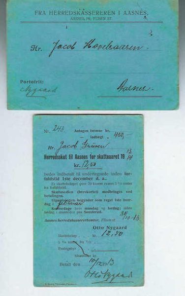 Herredsskatt til Aasnes for skatteåret 1913