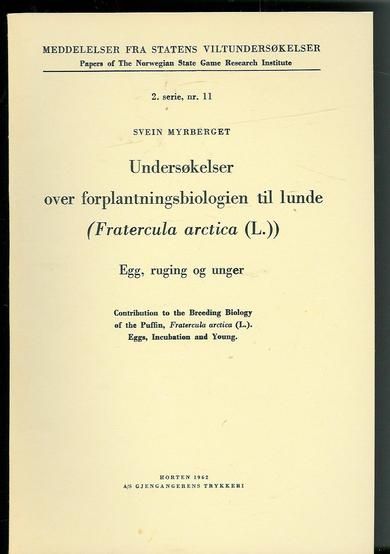 1962, 2. serie,nr 011, Undersøkelser over forplantingsbiologien til Lunde.