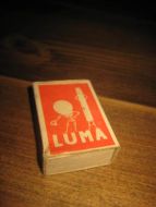 Fyrstikkeske uen innhold, LUMA reklame, 60 tallet.