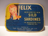 FELIX SILD SARDINES, fra THE FELIX PACKING, STAVANGER.