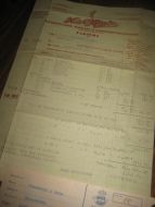 Minde SJOKOLADE - KAKAO & KONFEKTFABRIKK 30 10 1954 med kr 221 90 i stempelmerker ( påklistra på baksida)