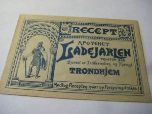 APOTEKET LADEJARLEN, TRONDHJEM, tidleg 1900
