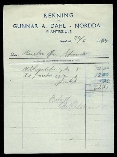 Gunnar A Dahl NORDDAL 22 6 1947