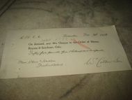 Cheque fra Leicester, 1928.