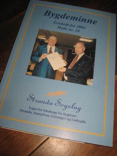 2001, hefte nr 18, Bygdeminne. Stranda Sogelag. 
