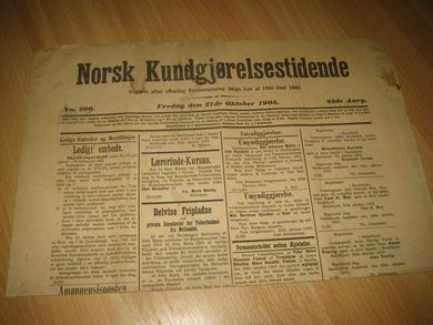 1905 nr 296 Norsk Kundgjørelestidende