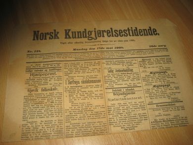 1908 nr 138 Norsk Kundgjørelsestidende