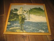 Pent bilde i glass og ramme nostalgi ca 21*19 cm stort……50-60 tallet