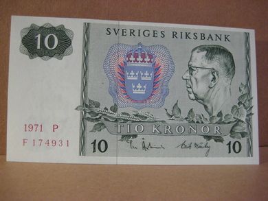 1971 P F174931 10 KRONOR