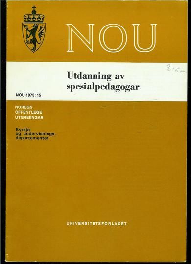 1973,NR 015, Utdanning av spesialpedagoger