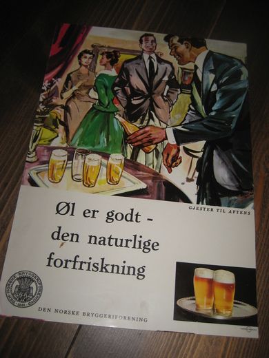 Reklamesak fra DEN NORSKE BRYGGERIFORRENING, 50 tallet.