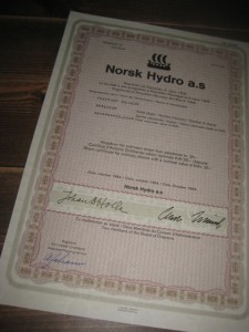 Norsk Hydro a.s. Nr 768938, 1984.