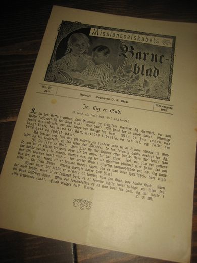 1908 nr 013 Missionsselskabets Barne blad