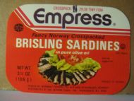 Empress, fra NORWAY FOODS LTD, STAVANGER. Mørk rød.