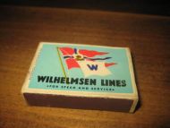 Pen fyrstikkeske med innhold reklame for WILHELMSEN LINES 60-70 tallet