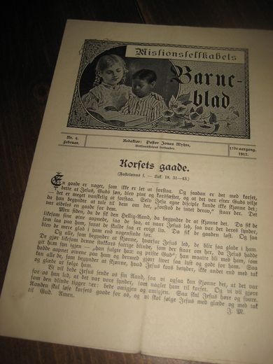 1912 nr 004 Missionsselskabets Barneblad