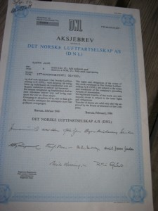 1986, DET NORSKE LUFTFARTSSELSKAP. (DNL). NR. 25228.