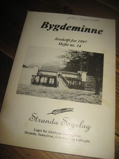 1997,Bygdeminne. Hefte nr 14, fra Stranda Sogelag. 