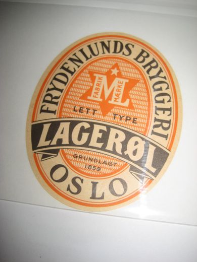 LAGERØL, fra Frydenlund Bryggeri, 30 tallet.