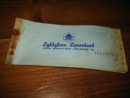 Brukt sjekkhefte fra Sykkylven Sparebank Telf 15 Sykkylven 60-70 tallet
