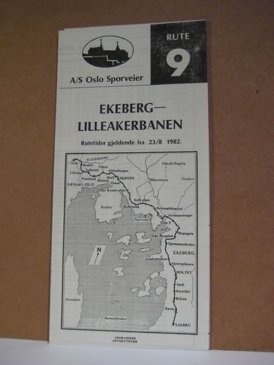 Rutehefte, RUTE 9, EKEBERG- LILLEAKERBANEN, 1982.