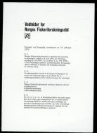 Vedtekter for Norges Fiskerforskningsråd. 1972