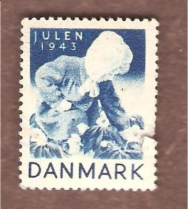 1943, julemerke fra Danmark, ustempla, liten skade