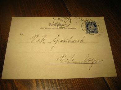 BREV KORT fra Fellesbanken, Kristiania, 1926.  Meget pent. 