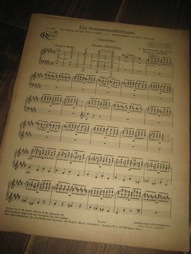 Ein Sommernachtstraum. Ouverture. Piano- Direction.